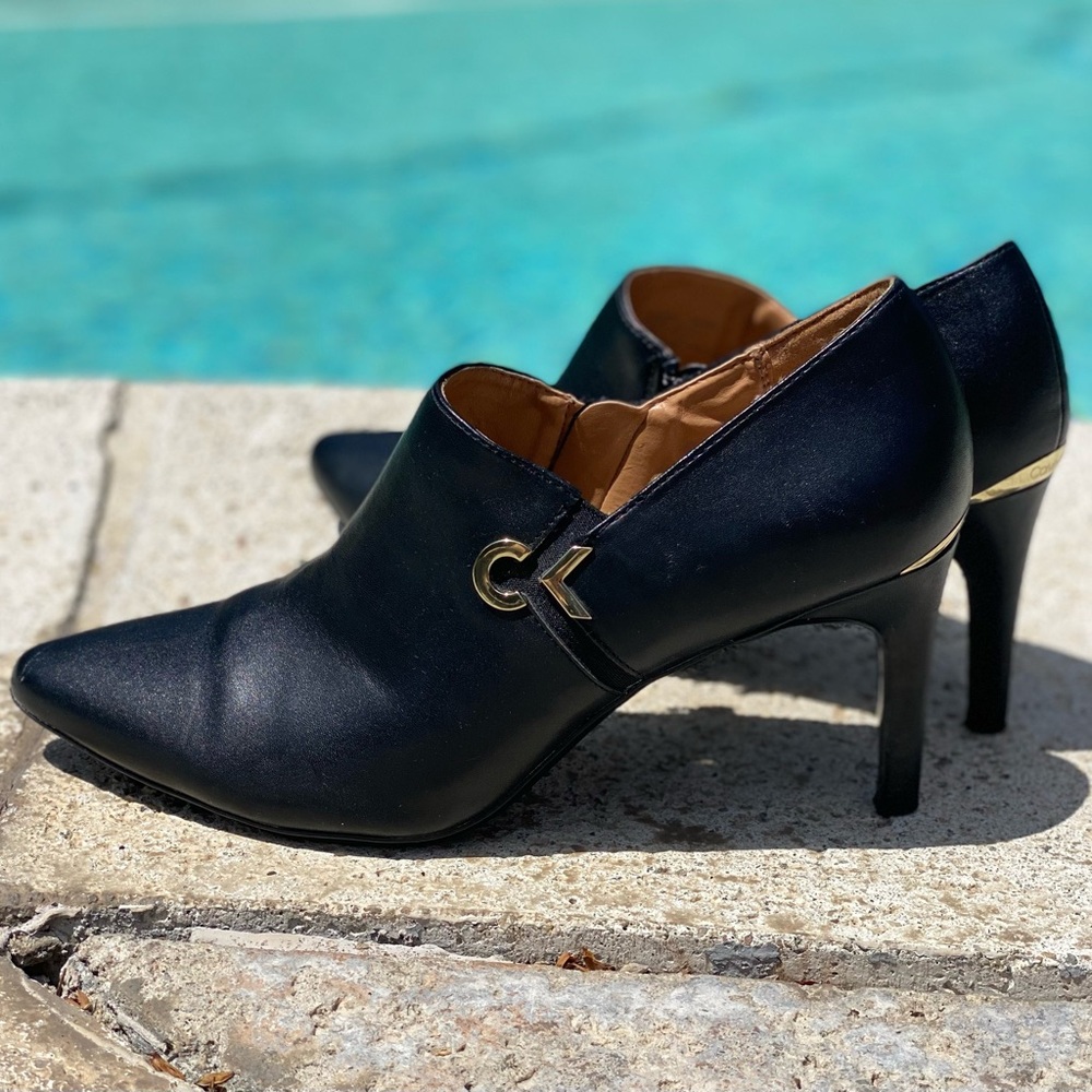 Calvin Klein Women’s Black Jennavie Stiletto Shoetie Heels Size 8.5